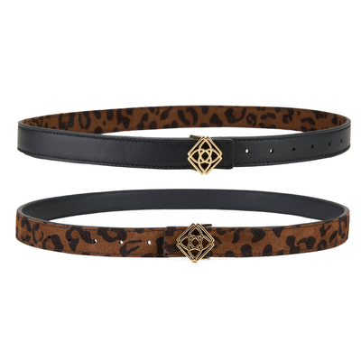 Kieran Leopar Kadın Çift Taraflı Deri Kemer