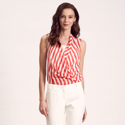 Kırmızı Çizgili Kadın Bluz