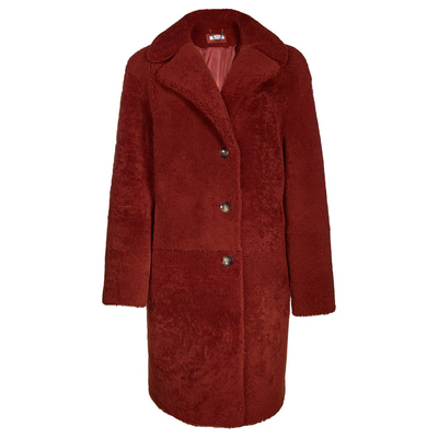 Kırmızı Daria Kadın Kürk Pardösü