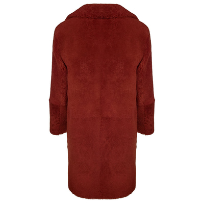 Kırmızı Daria Kadın Kürk Pardösü