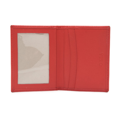 Kırmızı Kadın Deri Kartlık