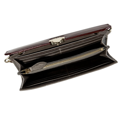 Kırmızı Kadın Zincir Detaylı Deri Cüzdan