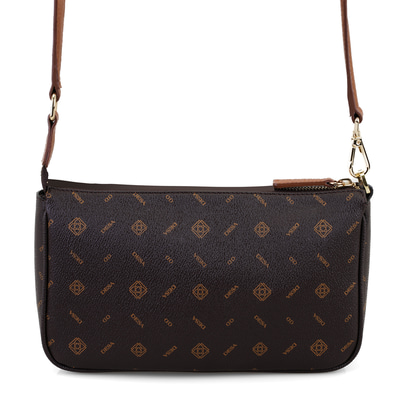 Klaus Kahve Kadın Monogram Omuz Çantası