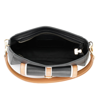 Knospe Siyah Kadın Deri Omuz Çantası