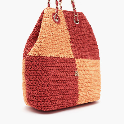 Kort Turuncu Kadın Hasır Omuz Çantası