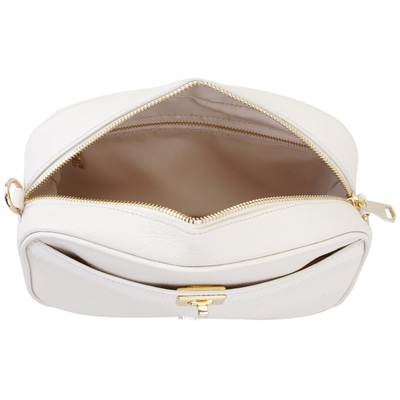 Krokus Ekru Kadın Deri Postacı Çantası