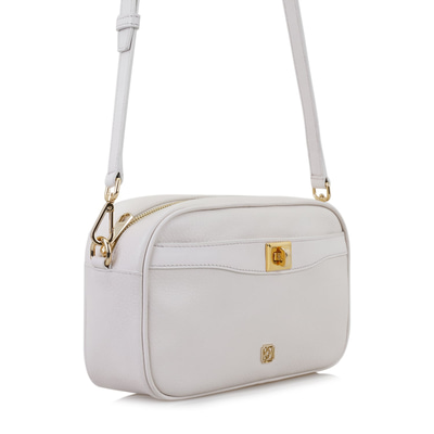 Krokus Ekru Kadın Deri Postacı Çantası