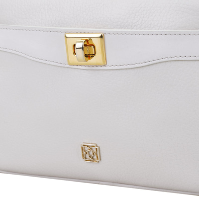 Krokus Ekru Kadın Deri Postacı Çantası