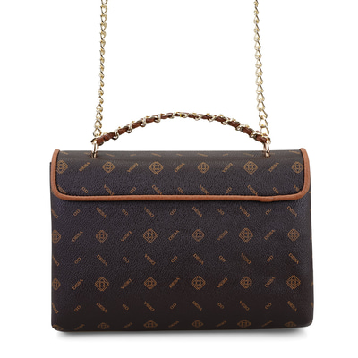 Kyle Kahve Kadın Monogram Deri Omuz Çantası