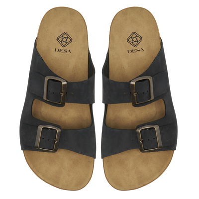 Lacivert Brian Erkek Deri Terlik