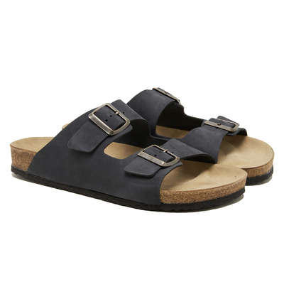 Lacivert Brian Erkek Deri Terlik