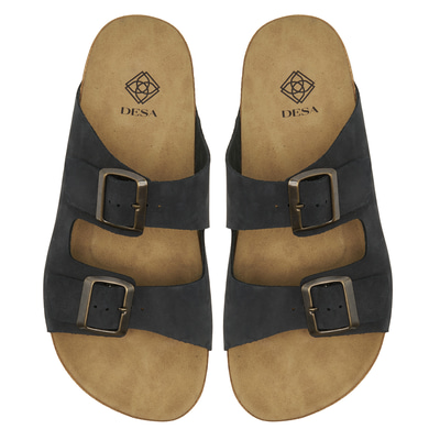 Lacivert Brian Erkek Deri Terlik