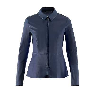 Lacivert Kadın Deri Ceket
