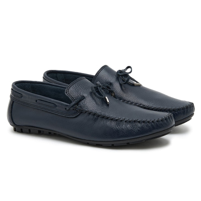 Lacivert Leon Erkek Deri Loafer