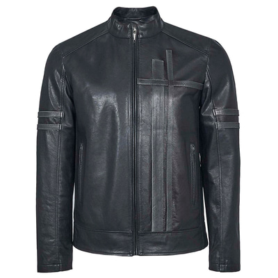 Lacivert Ligne Erkek Deri Mont