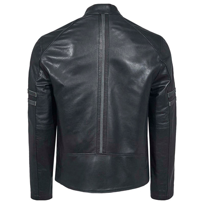 Lacivert Ligne Erkek Deri Mont