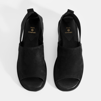 Laney Siyah Kadın Nubuk DesaComfort Deri Sandalet