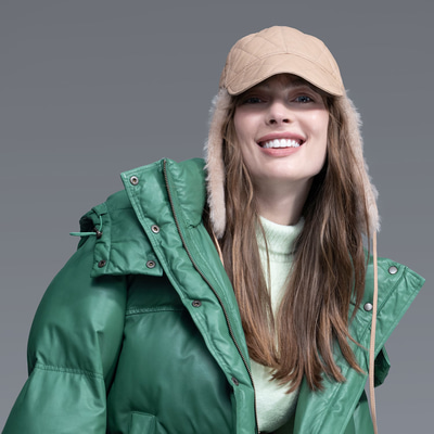 Lave Bej Kadın Kürklü Deri Pilot Şapka