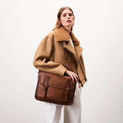 Leonel Kahve Vintage Deri Evrak Çantası