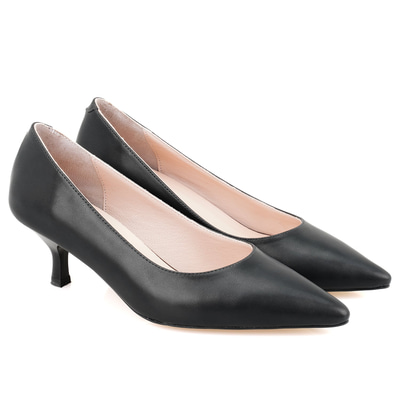 Lesley Siyah Kadın Kısa Topuklu Ayakkabı