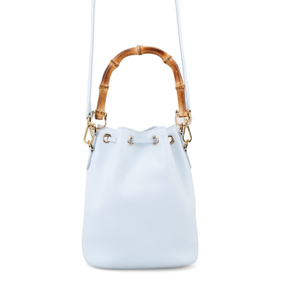 Lexy Mavi Kadın Bambu Askılı Deri Omuz Çantası