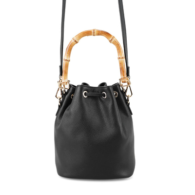 Lexy Siyah Kadın Bambu Askılı Deri Omuz Çantası