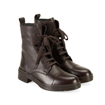 Lias Kahve Kadın Fermuarlı Deri Bot