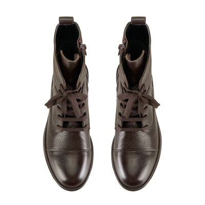 Lias Kahve Kadın Fermuarlı Deri Bot