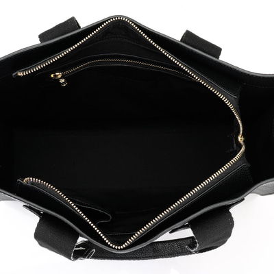 Lilie Siyah Kadın Desa Logo Askılı Deri Alışveriş Çantası