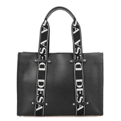 Lilie Siyah Kadın Desa Logo Askılı Deri Alışveriş Çantası