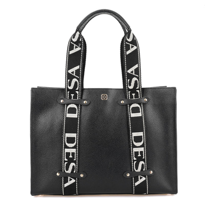 Lilie Siyah Kadın Desa Logo Askılı Deri Alışveriş Çantası