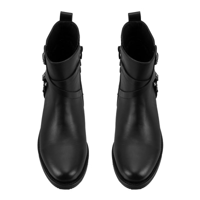 Lillia Siyah Kadın Toka Aksesuarlı Deri Bot