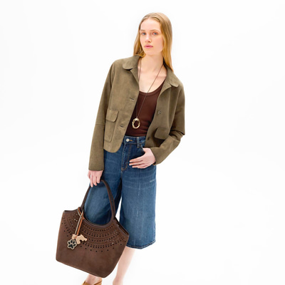 Limited Edition Kadın Vizon Süet Kısa Ceket