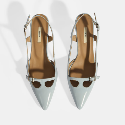 Limited Edition Mavi Kadın Rugan Topuklu Ayakkabı