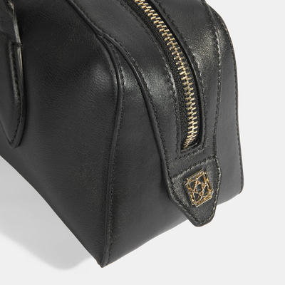 Limited Edition Siyah Kadın Yaprak Detaylı Deri Omuz Çantası