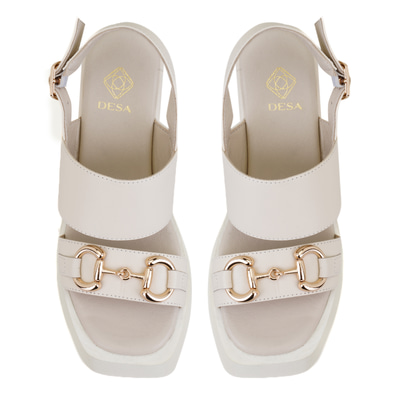 Linda Bej Kadın Dolgu Tabanlı Deri Sandalet