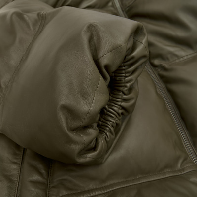 Linda Yeşil Kadın Puffer Deri Kaban