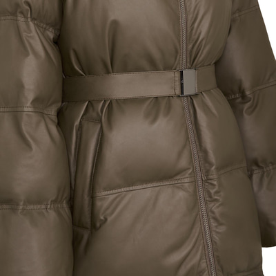 Linda Yeşil Kadın Puffer Deri Kaban