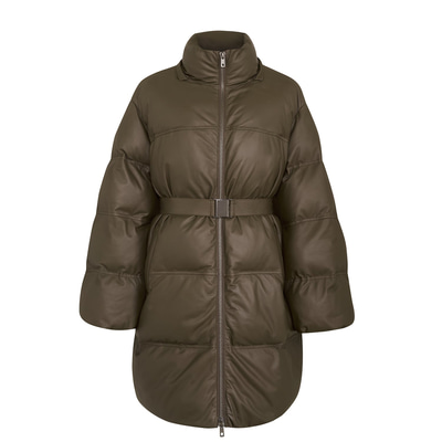 Linda Yeşil Kadın Puffer Deri Kaban