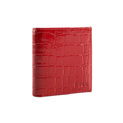 Linoa Kırmızı Kadın Kroko Baskılı Deri Cüzdan