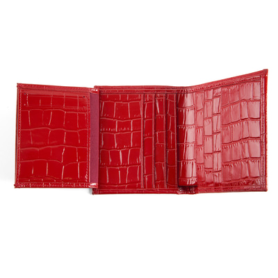 Linoa Kırmızı Kadın Kroko Baskılı Deri Cüzdan