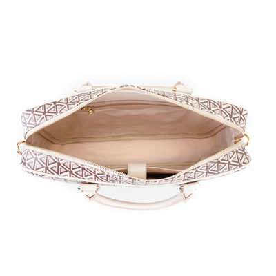 Lizana Bej Kadın Monogram Evrak Çantası