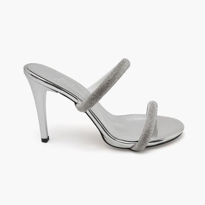 Loui Gümüş Kadın Taşlı Abiye Terlik