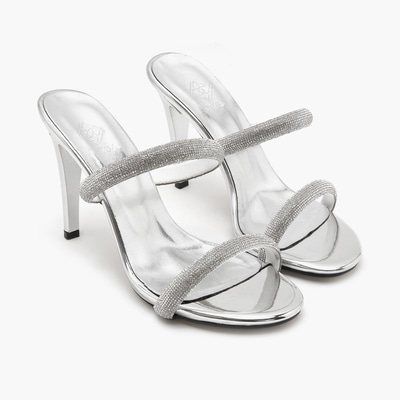 Loui Gümüş Kadın Taşlı Abiye Terlik