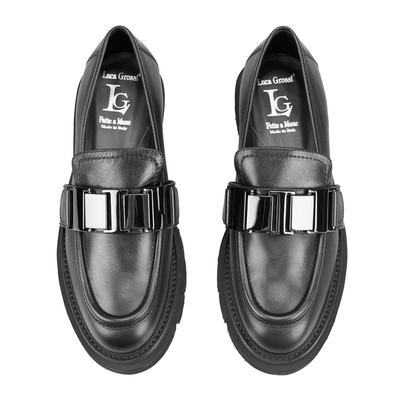 Luca Grossi Alma Siyah Kadın Toka Detaylı Loafer