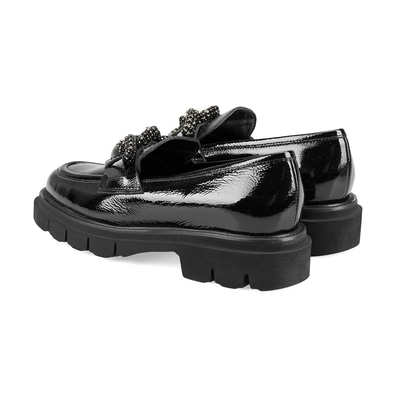 Luca Grossi Aurora Siyah Kadın Toka Detaylı Rugan Loafer