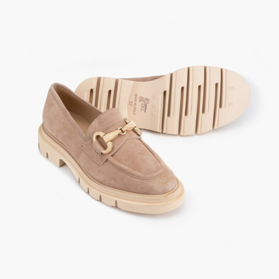 Luca Grossi Bej Kadın Toka Detaylı Loafer