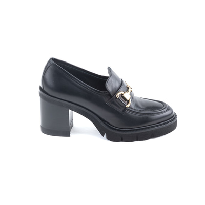 Luca Grossi Bianca Siyah Kadın Toka Detaylı Topuklu Loafer