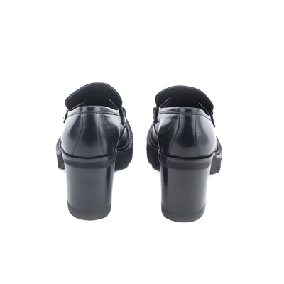 Luca Grossi Bianca Siyah Kadın Toka Detaylı Topuklu Loafer