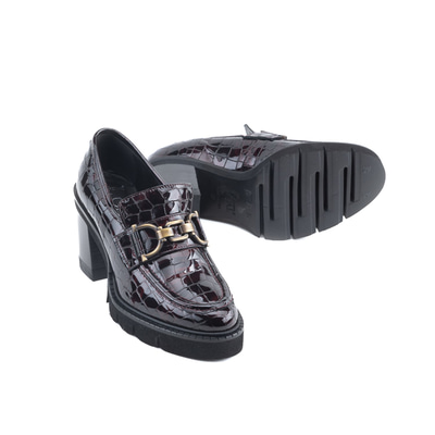 Luca Grossi Bice Siyah Kadın Toka Detaylı Topuklu Loafer